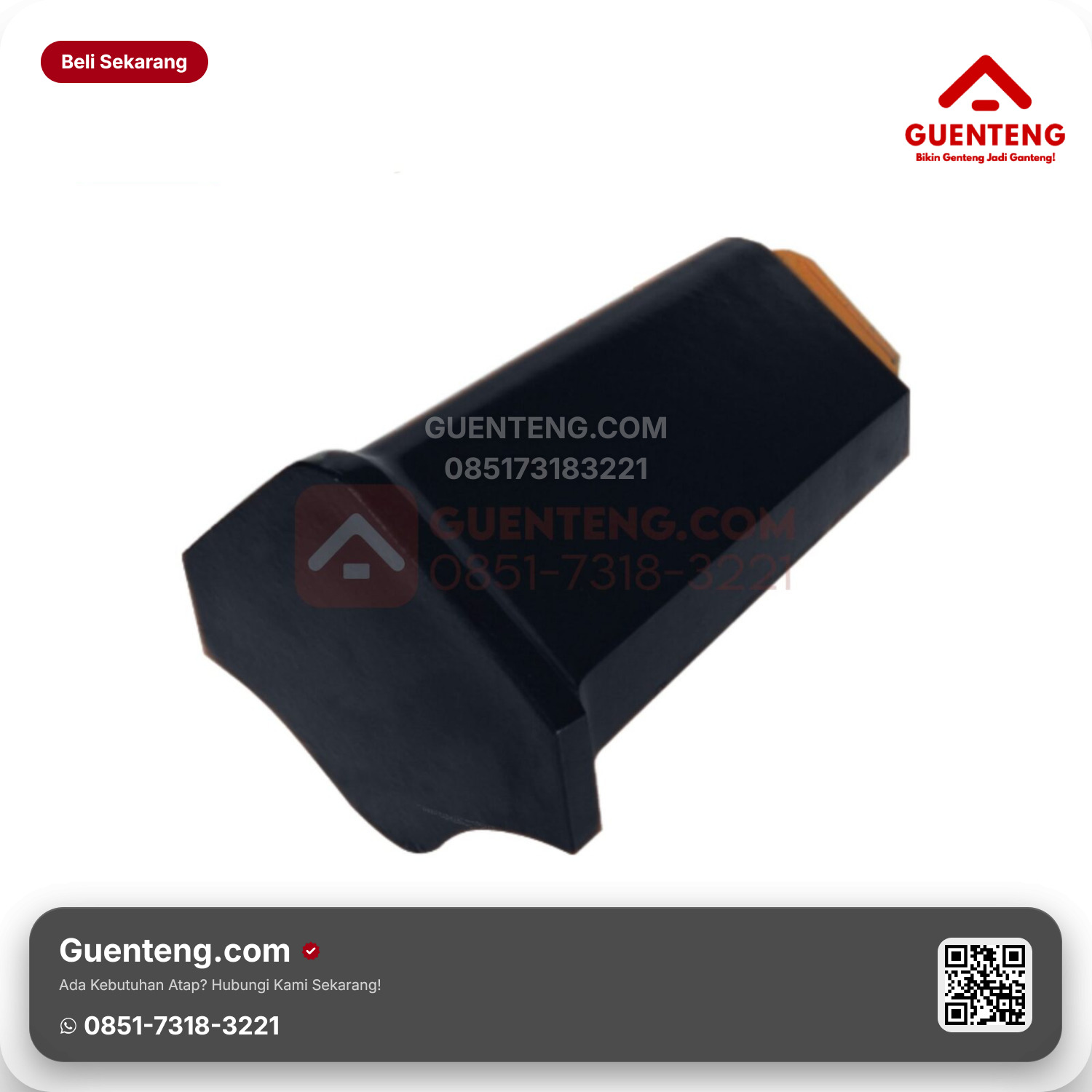 Genteng Keramik Ujung Nok Kanan Kanmuri Full Flat Aksesoris Onyx Black Grade 2