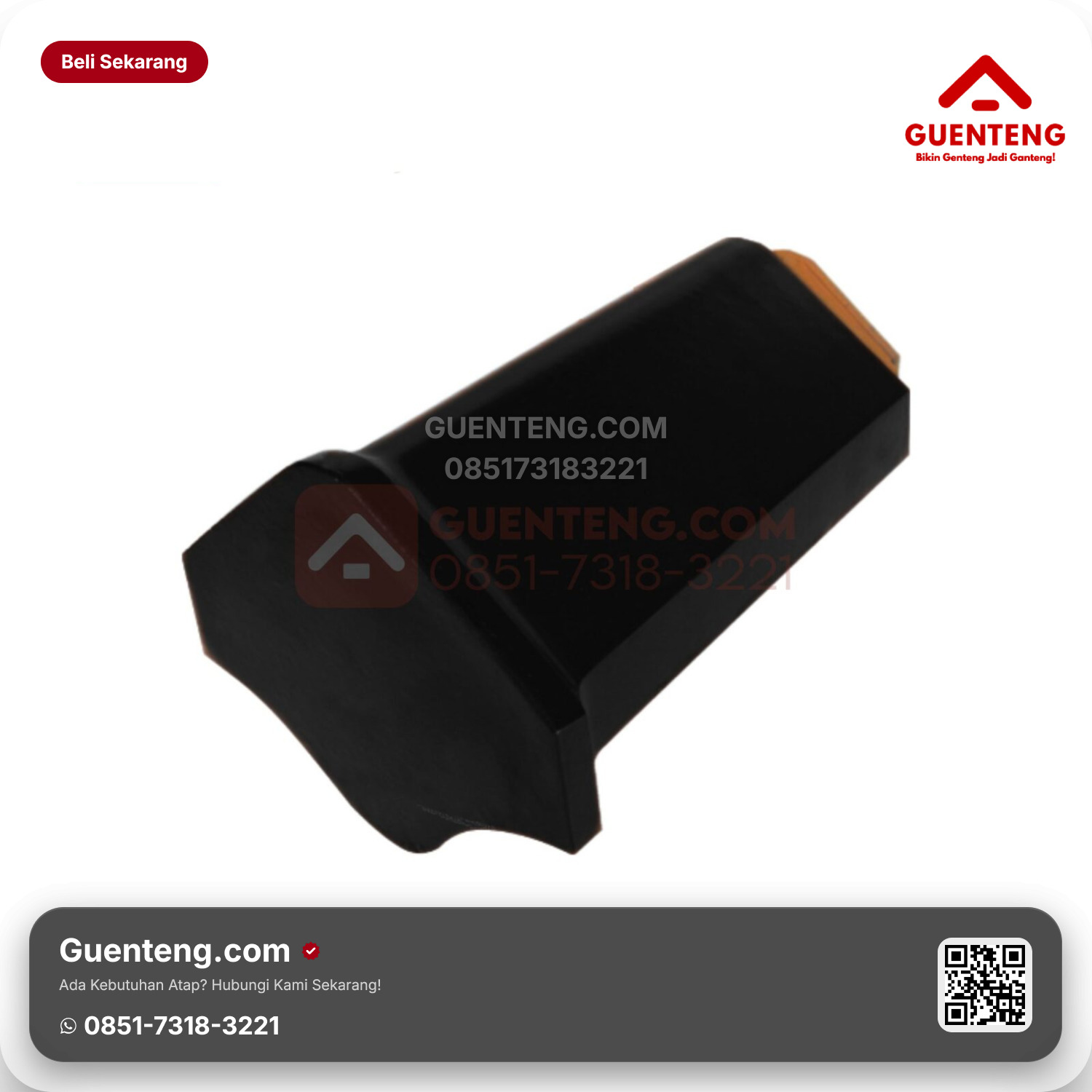 Genteng Keramik Ujung Nok Kanan Kanmuri Full Flat Aksesoris Silk Black Grade 1
