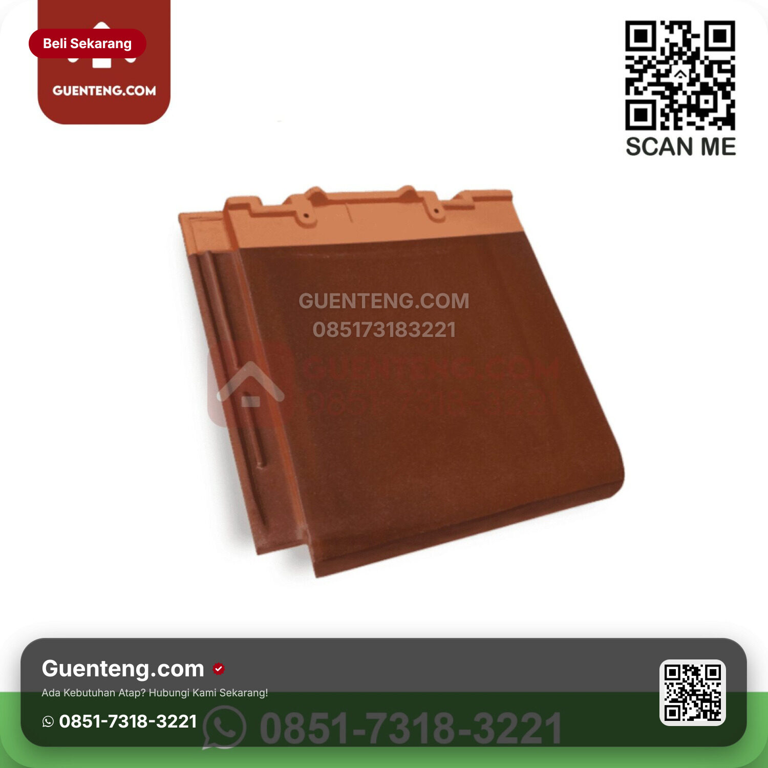 Genteng Keramik Kanmuri – Full Flat Aksesoris Genteng Ujung Nok Kiri Kanmuri Full Flat Grade 1 Medi Magnolia