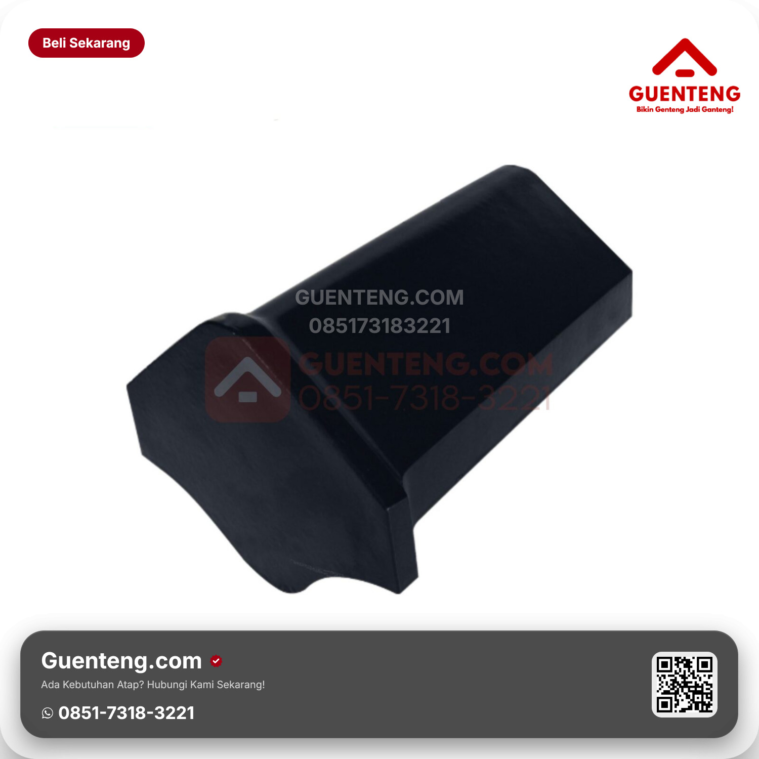 Genteng Keramik Ujung Nok Kiri Kanmuri Full Flat Aksesoris Onyx Black Grade 1