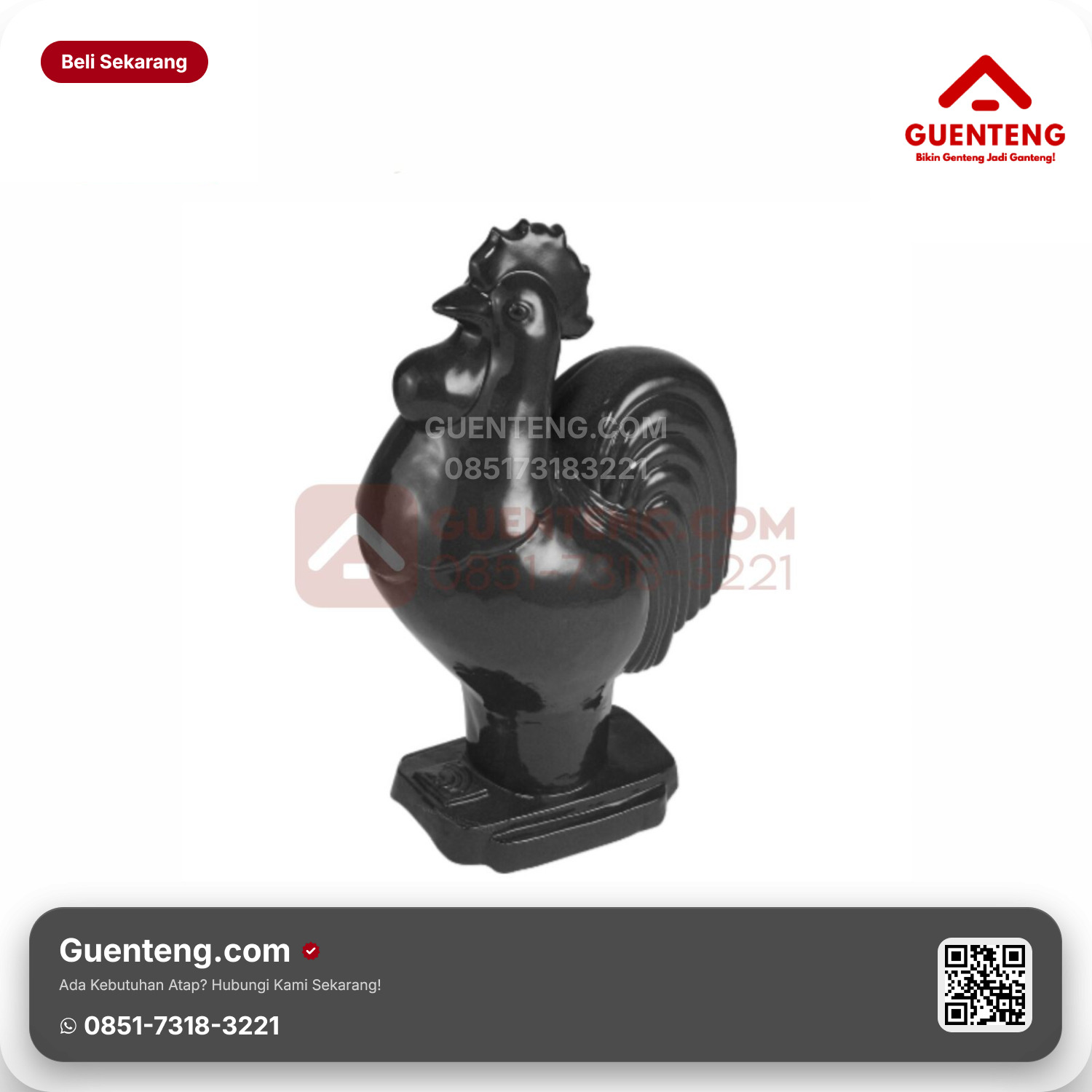 Genteng Keramik Aksesoris Spesial (Ayam) Kanmuri Milenio Galaxy Silver Grade 1