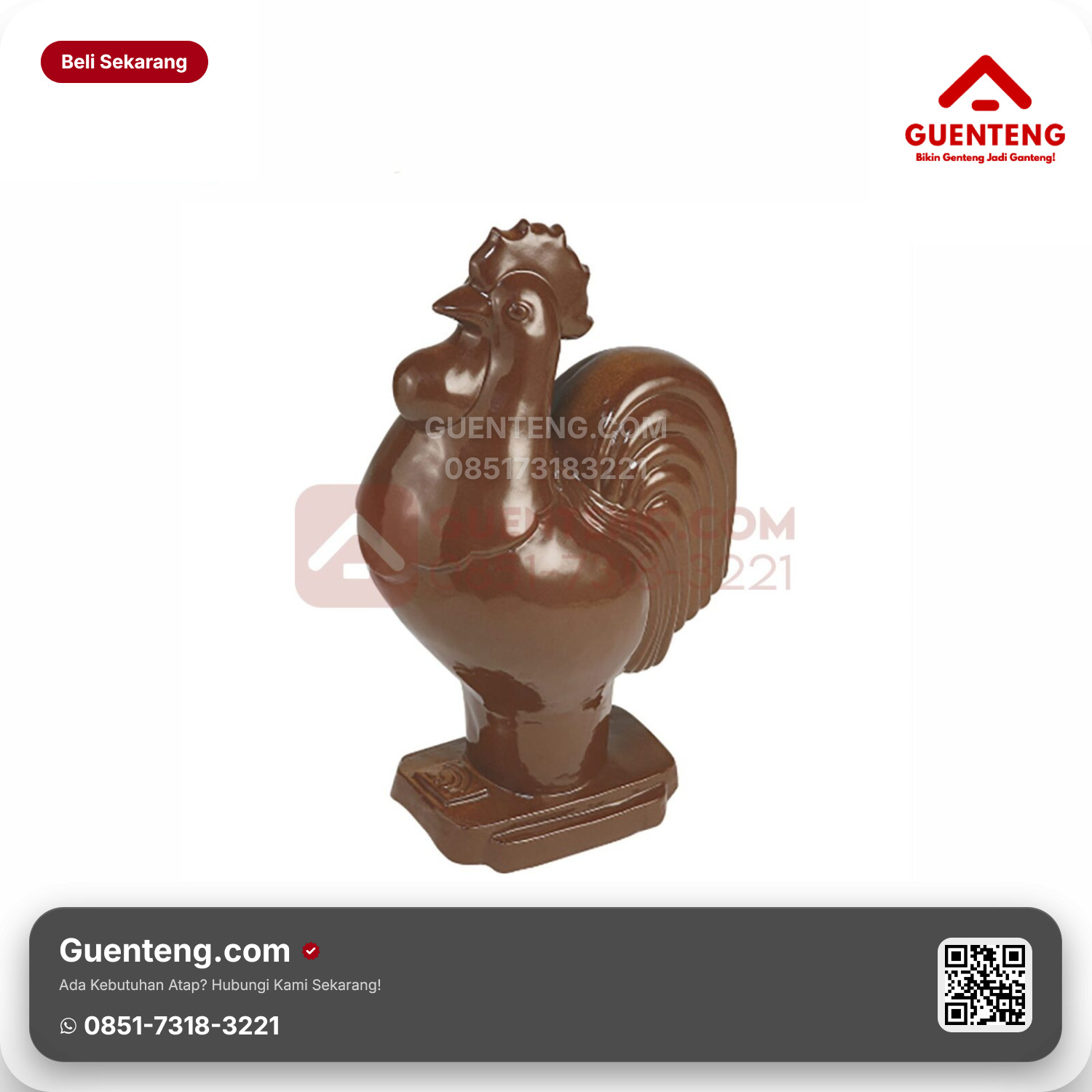 Genteng Keramik Aksesoris Spesial (Ayam) Kanmuri Milenio Natural Grade 2