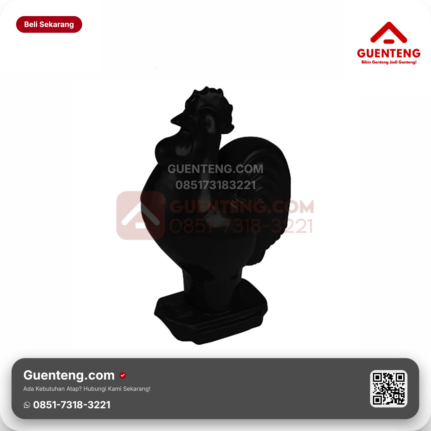 Genteng Keramik Aksesoris Spesial (Ayam) Kanmuri Milenio Volcanic Black Grade 2