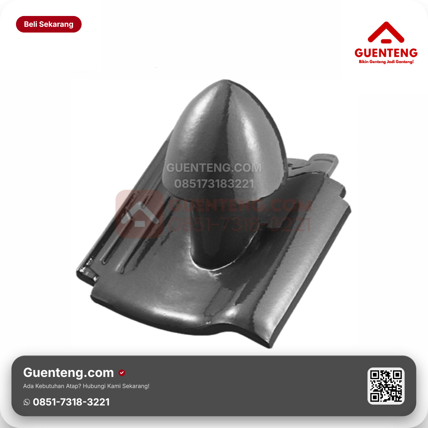 Genteng Keramik Cerobong Udara Kanmuri Milenio Aksesoris Galaxy Silver Grade 2