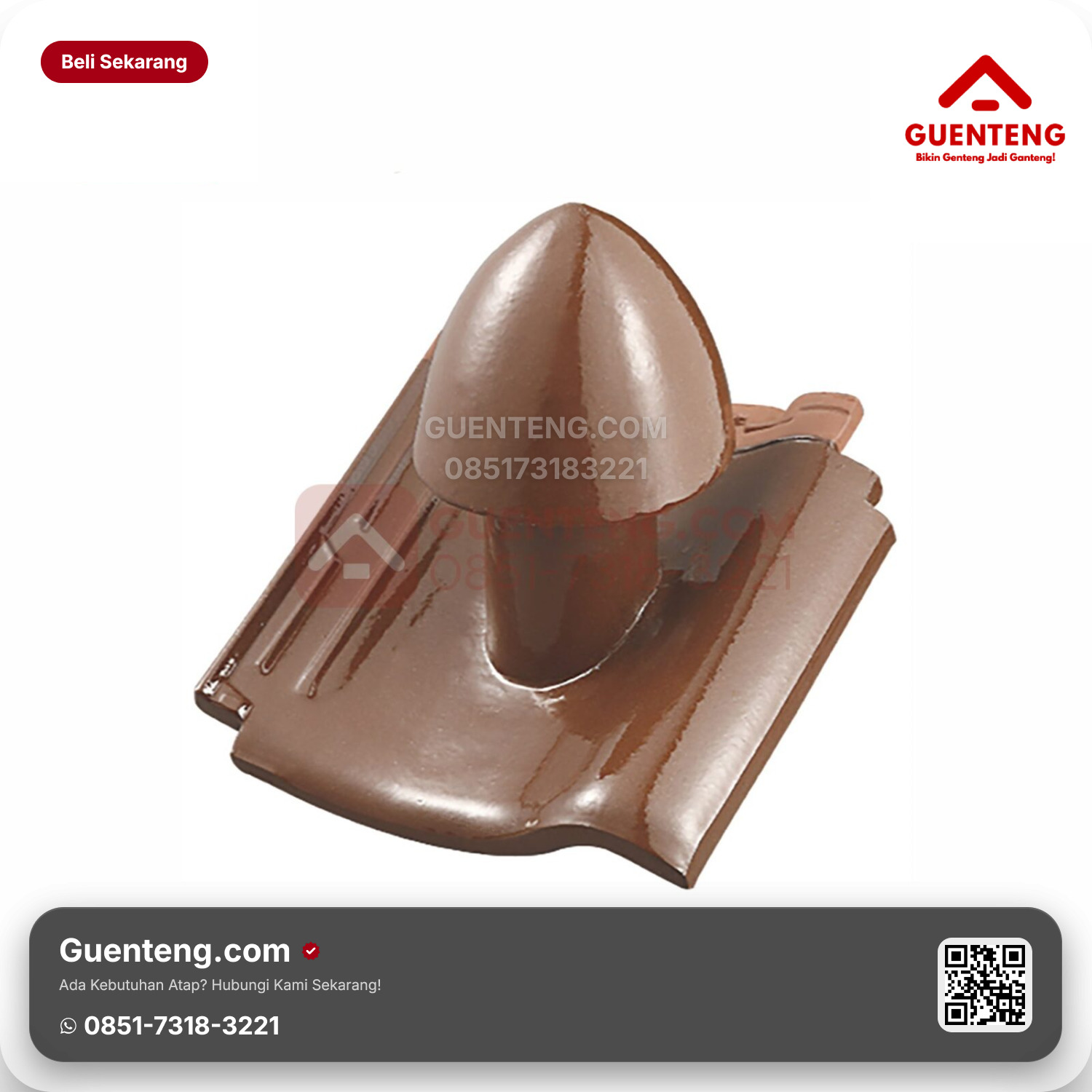 Genteng Keramik Cerobong Udara Kanmuri Milenio Aksesoris Natural Grade 2