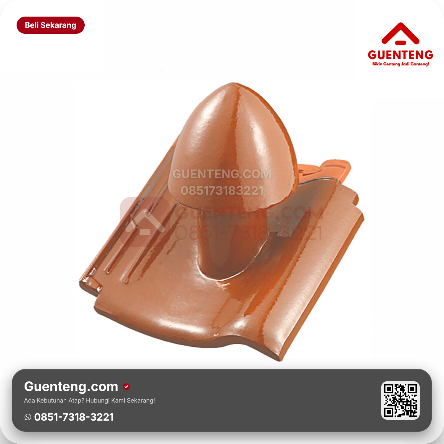 Genteng Keramik Cerobong Udara Kanmuri Milenio Aksesoris Unglazed Grade 2