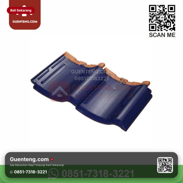 Keramik Kanmuri Kanmuri Milenio Genteng Dobel Double Tile Kanmuri Milenio Grade 1 Admiral Blue Pcs