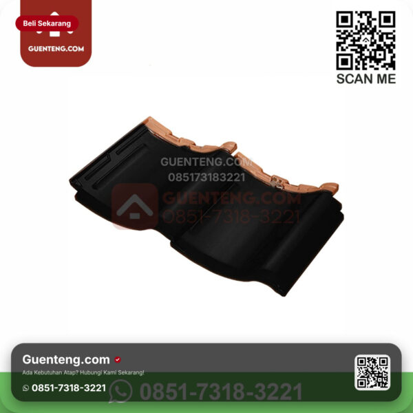 Keramik Kanmuri Kanmuri Milenio Genteng Dobel Double Tile Kanmuri Milenio Grade 1 Diamond Black Pcs