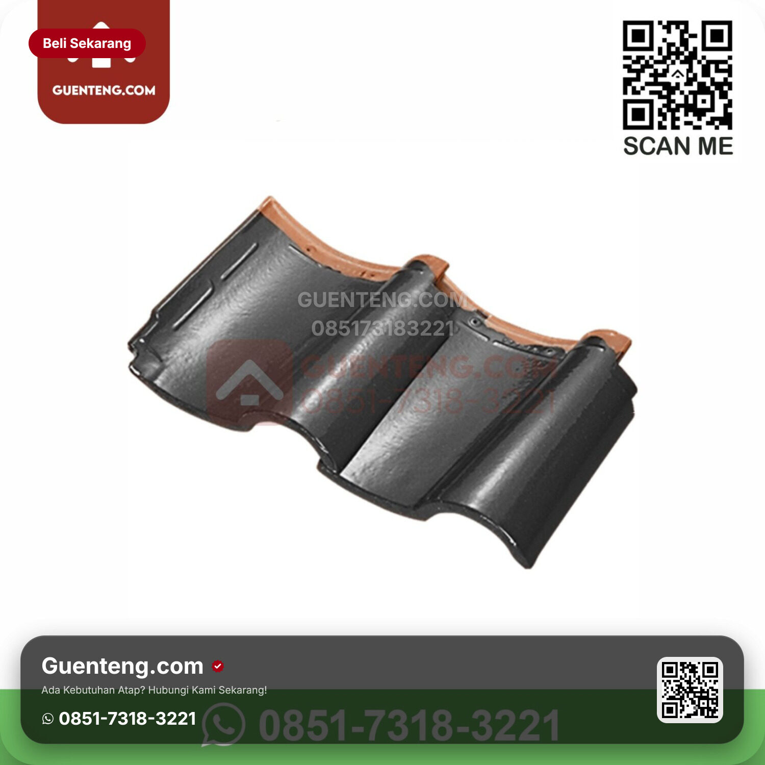 Genteng Keramik Kanmuri – Milenio Aksesoris Genteng Dobel/Double Tile Kanmuri Milenio Grade 1 Galaxy Silver