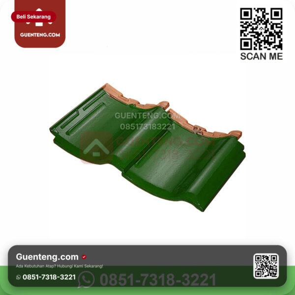 Keramik Kanmuri Kanmuri Milenio Genteng Dobel Double Tile Kanmuri Milenio Grade 1 Green Pcs