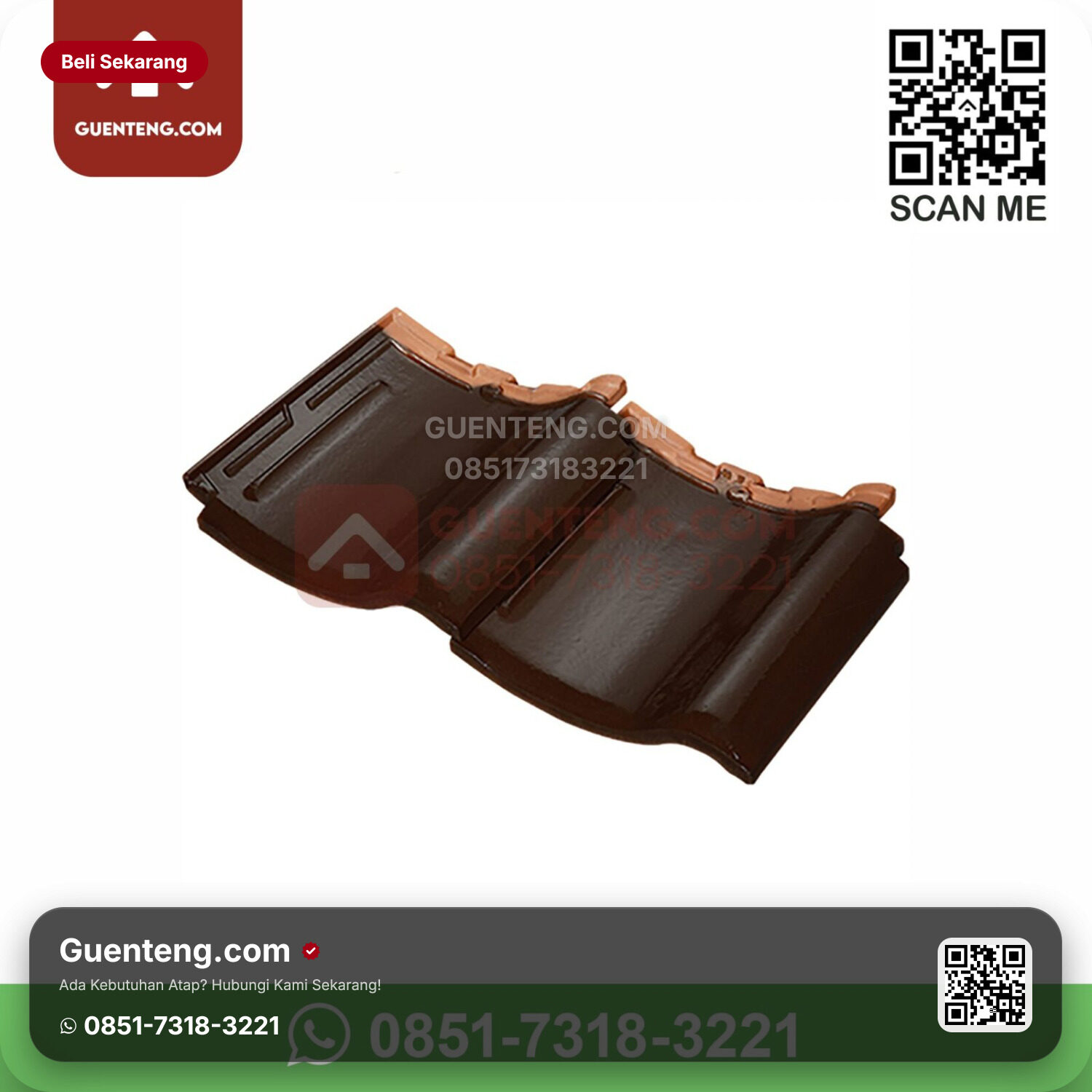 Genteng Keramik Kanmuri – Milenio Aksesoris Genteng Dobel/Double Tile Kanmuri Milenio Grade 1 Medi Brown