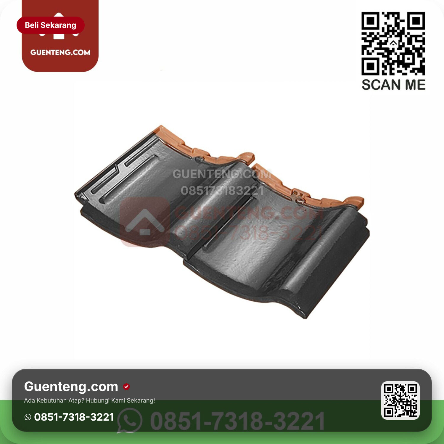 Genteng Keramik Kanmuri – Milenio Aksesoris Genteng Dobel/Double Tile Kanmuri Milenio Grade 1 Medi Grey