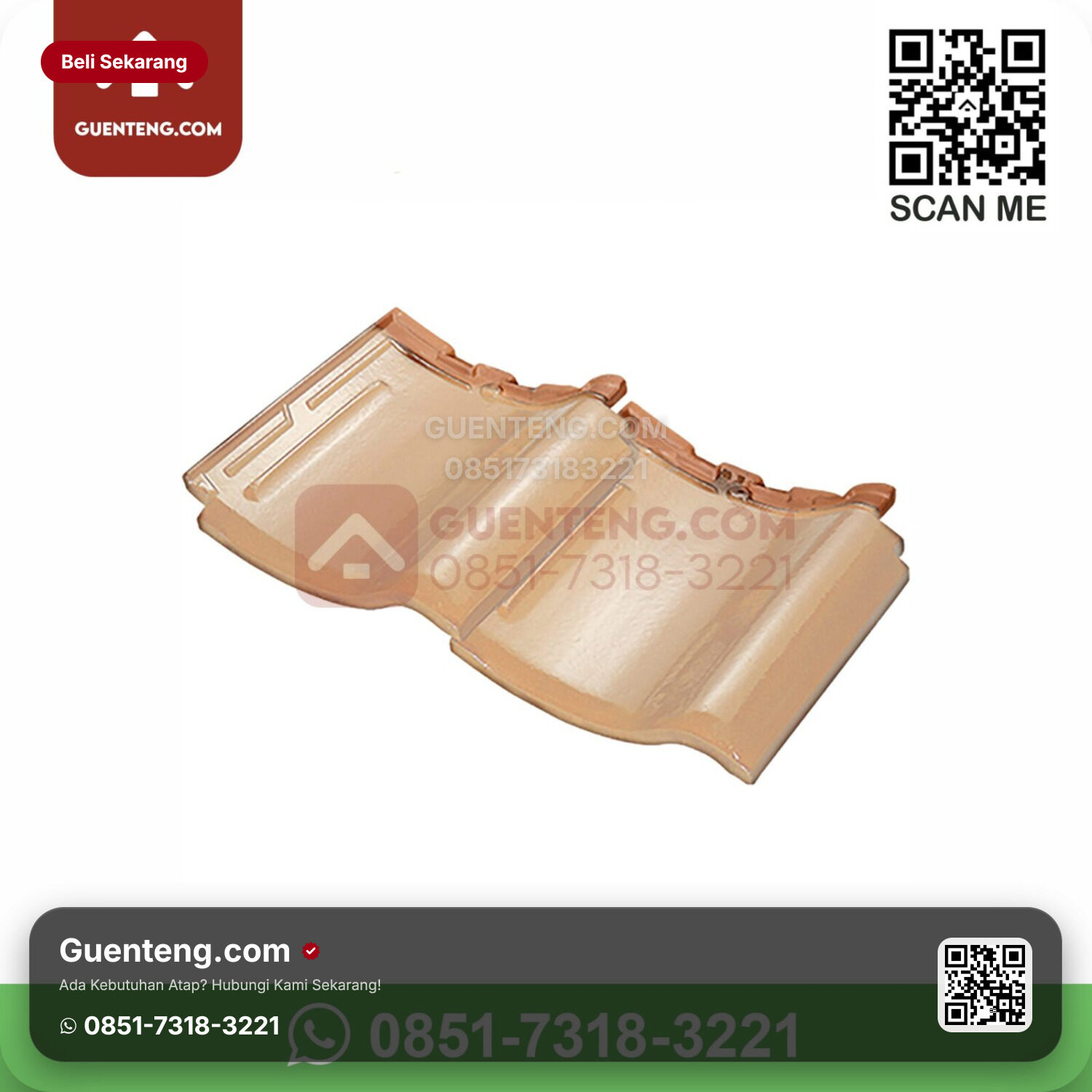 Genteng Keramik Kanmuri – Milenio Aksesoris Genteng Dobel/Double Tile Kanmuri Milenio Grade 1 Medi Magnolia