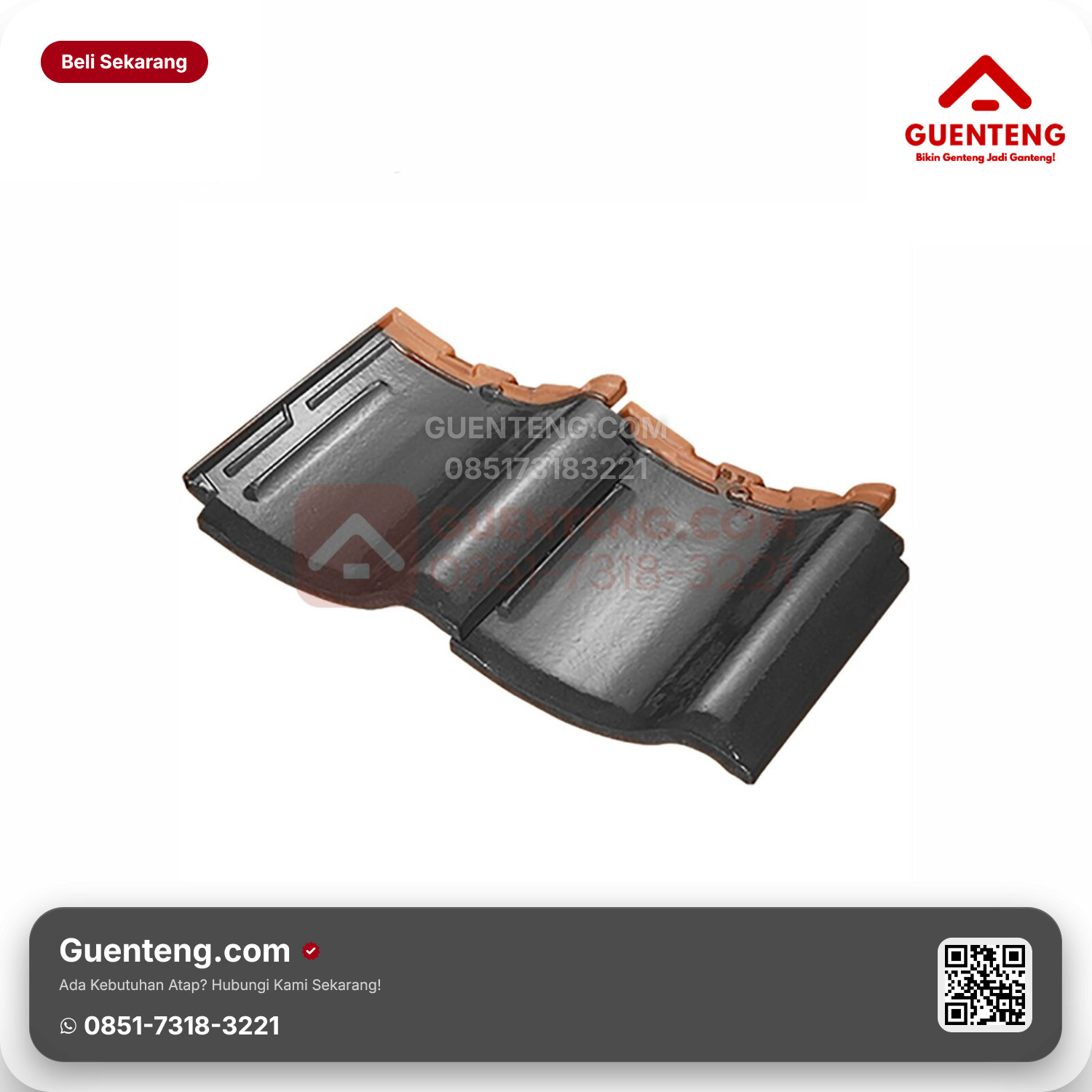 Genteng Keramik Dobel/Double Tile Kanmuri Milenio Aksesoris Medi Grey Grade 1