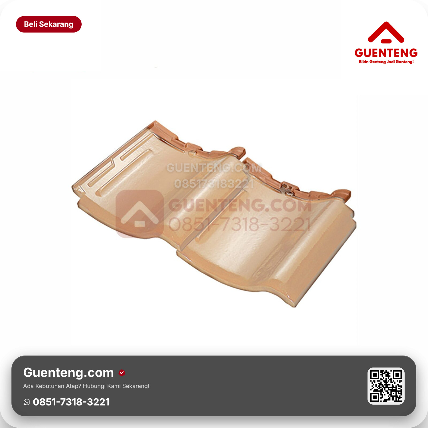 Genteng Keramik Dobel/Double Tile Kanmuri Milenio Aksesoris Medi Magnolia Grade 1