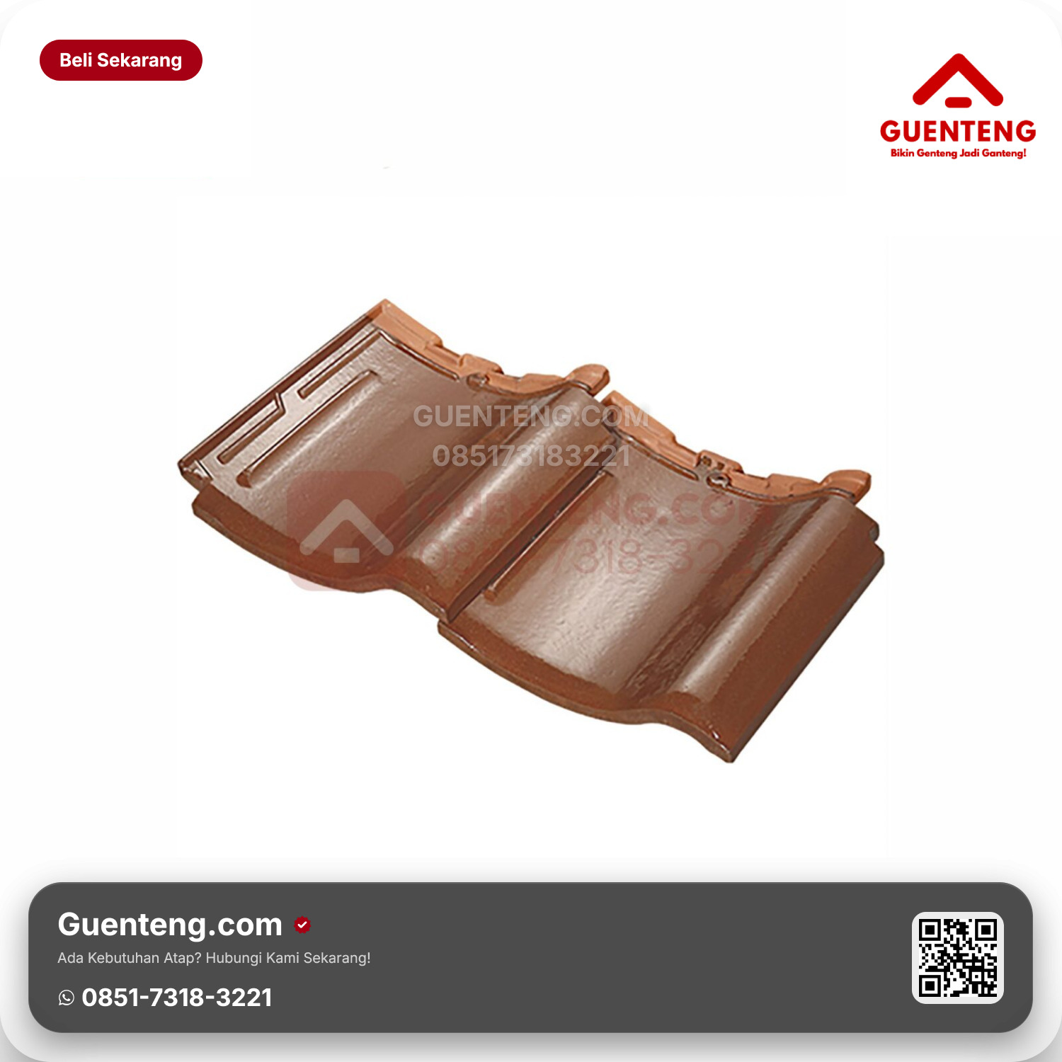 Genteng Keramik Dobel/Double Tile Kanmuri Milenio Aksesoris Natural Grade 1