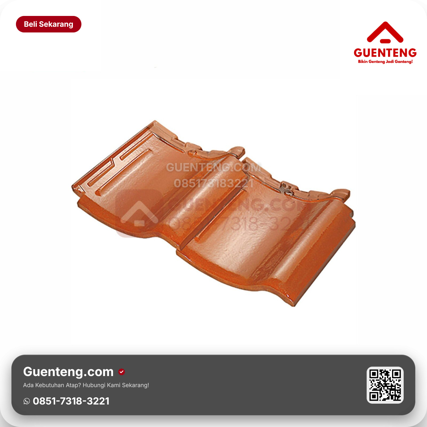 Genteng Keramik Dobel/Double Tile Kanmuri Milenio Aksesoris Unglazed Grade 1