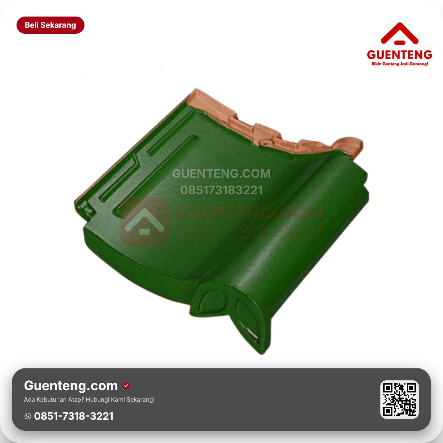 Genteng Keramik Hiasan Akhir Kanmuri Milenio Aksesoris Green Grade 1