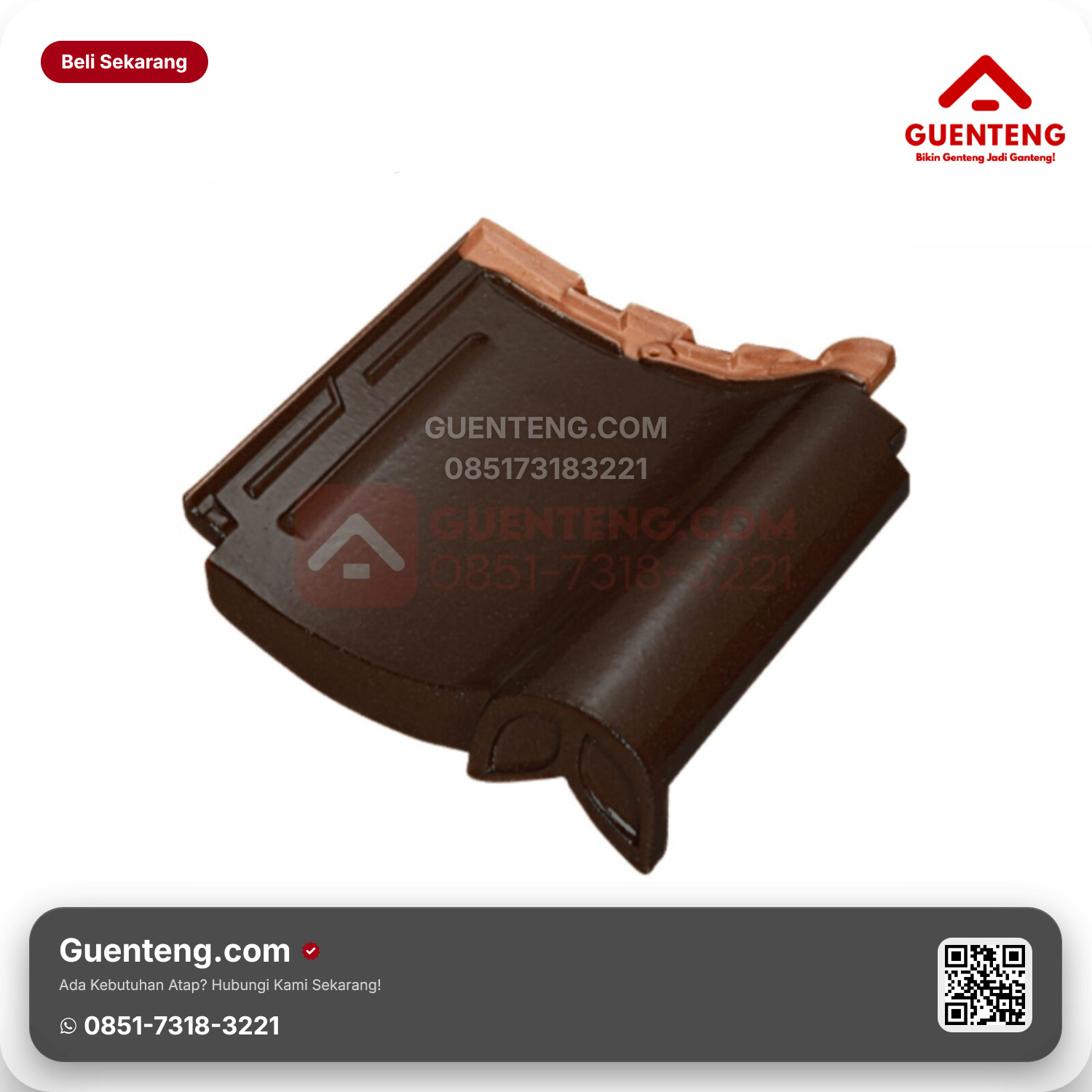 Genteng Keramik Hiasan Akhir Kanmuri Milenio Aksesoris Medi Brown Grade 2