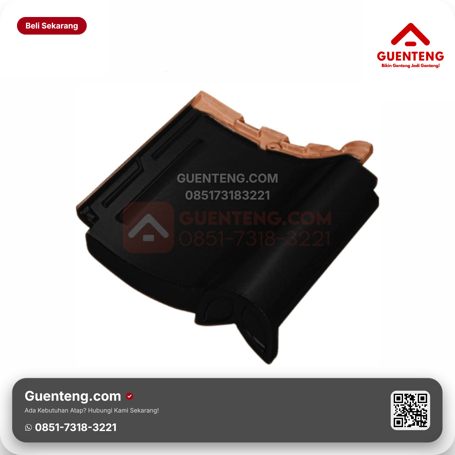 Genteng Keramik Hiasan Akhir (Var 2) Kanmuri Milenio Aksesoris Diamond Black Grade 2