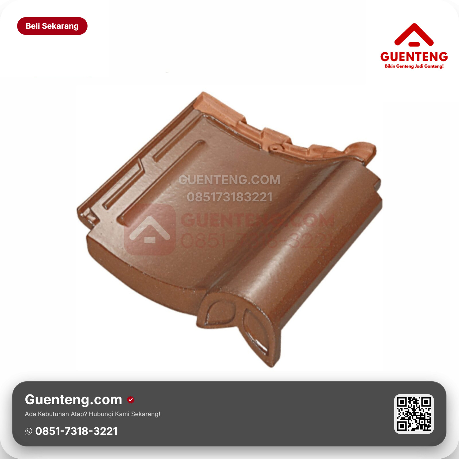 Genteng Keramik Hiasan Akhir (Var 2) Kanmuri Milenio Aksesoris Natural Grade 1