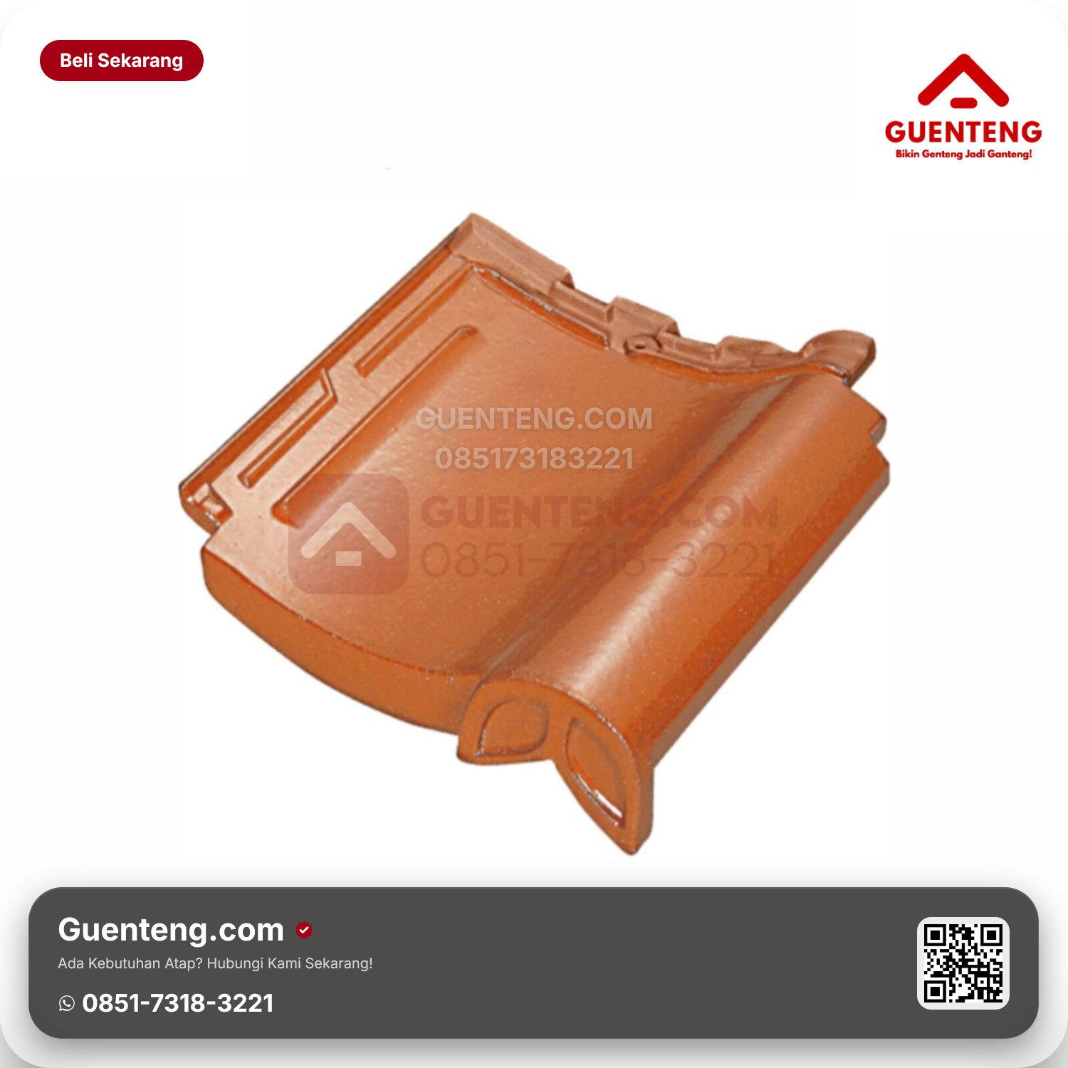 Genteng Keramik Hiasan Akhir (Var 2) Kanmuri Milenio Aksesoris Unglazed Grade 2