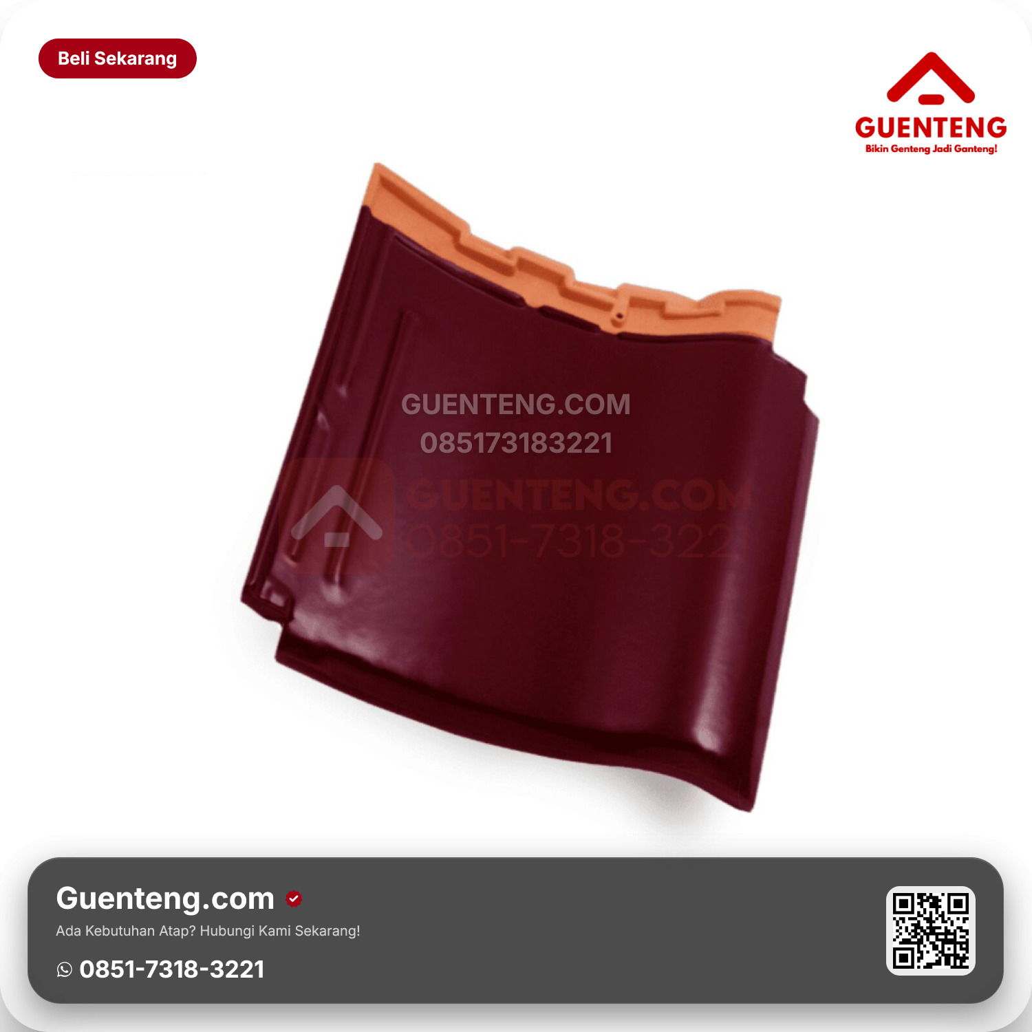 Genteng Keramik Kanmuri Milenio Utama Maroon Grade 1