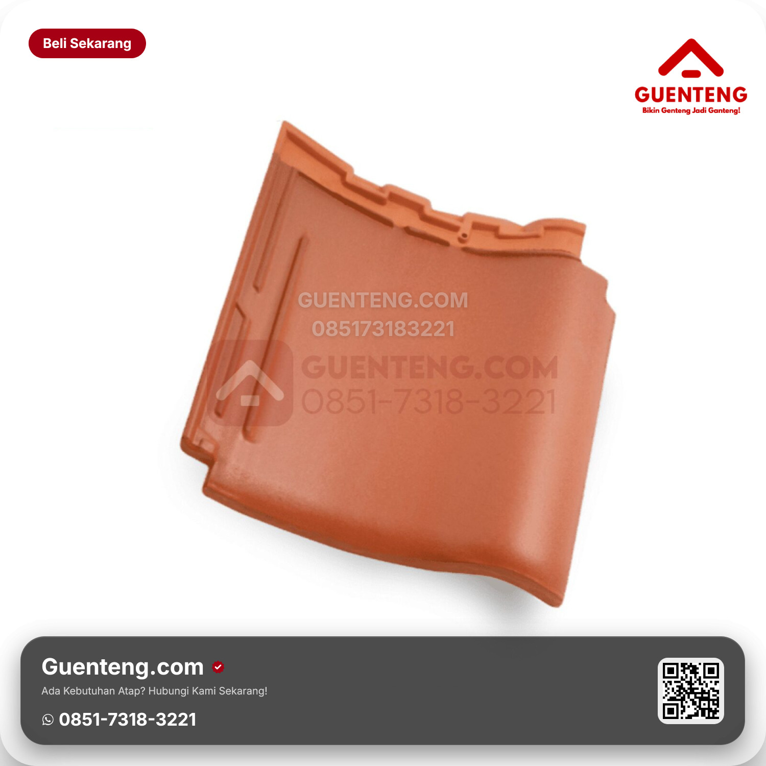 Genteng Keramik Kanmuri Milenio Utama Medi Orange Grade PK