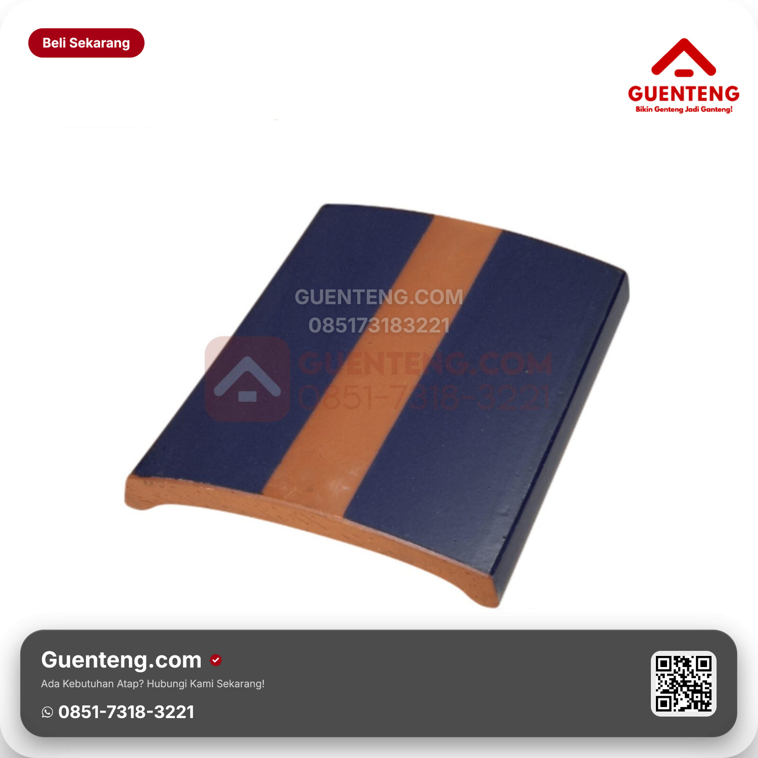 Genteng Keramik Lapping Tile Kanmuri Milenio Aksesoris Admiral Blue Grade 1