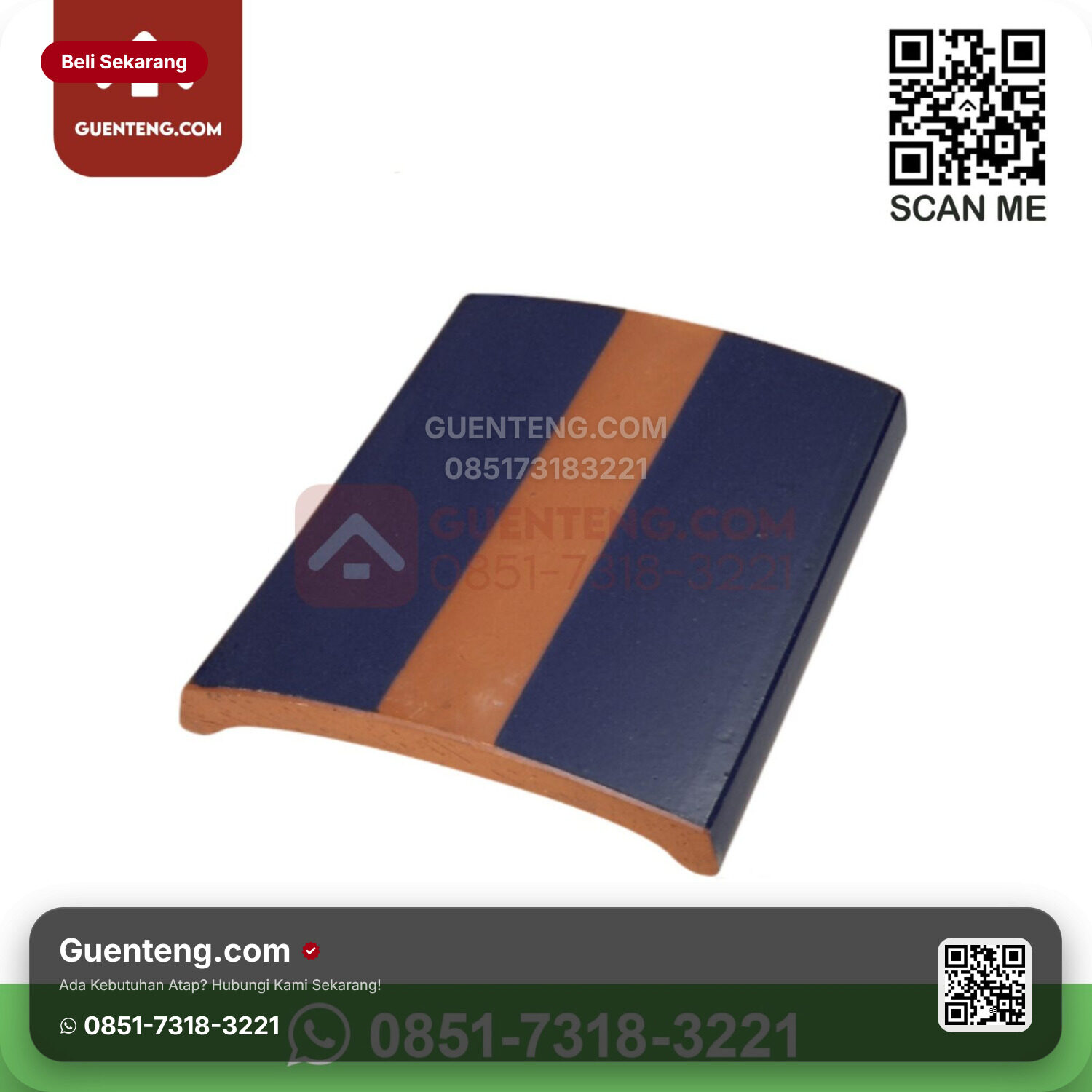 Genteng Keramik Kanmuri – Milenio Aksesoris Genteng Lapping Tile Kanmuri Milenio Grade 1 Admiral Blue