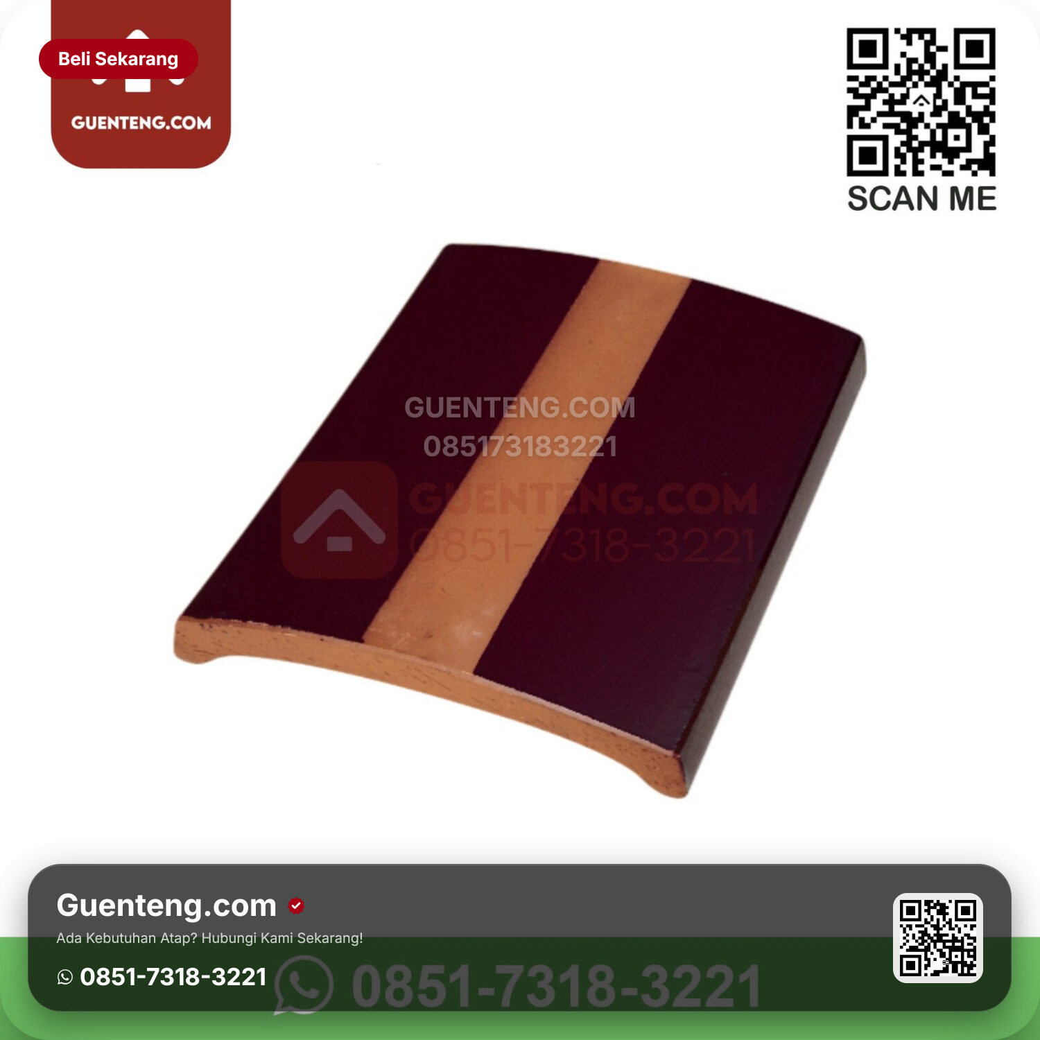 Genteng Keramik Kanmuri – Milenio Aksesoris Genteng Lapping Tile Kanmuri Milenio Grade 1 Wine Red