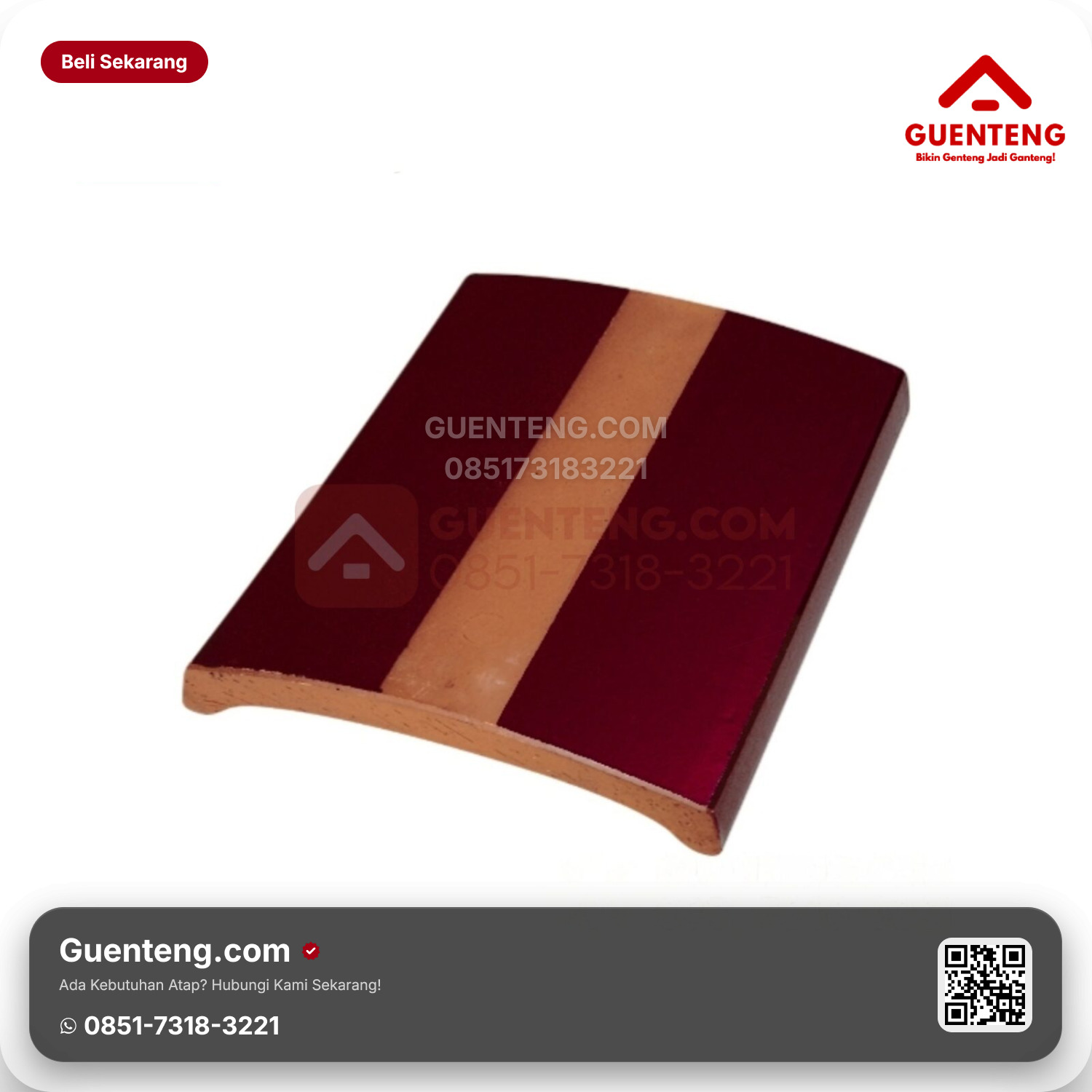 Genteng Keramik Lapping Tile Kanmuri Milenio Aksesoris Maroon Grade 1