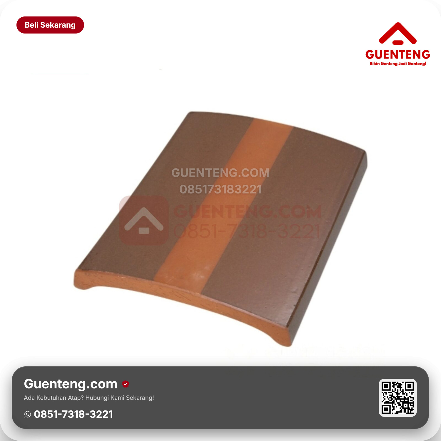 Genteng Keramik Lapping Tile Kanmuri Milenio Aksesoris Medi Brown Grade 1