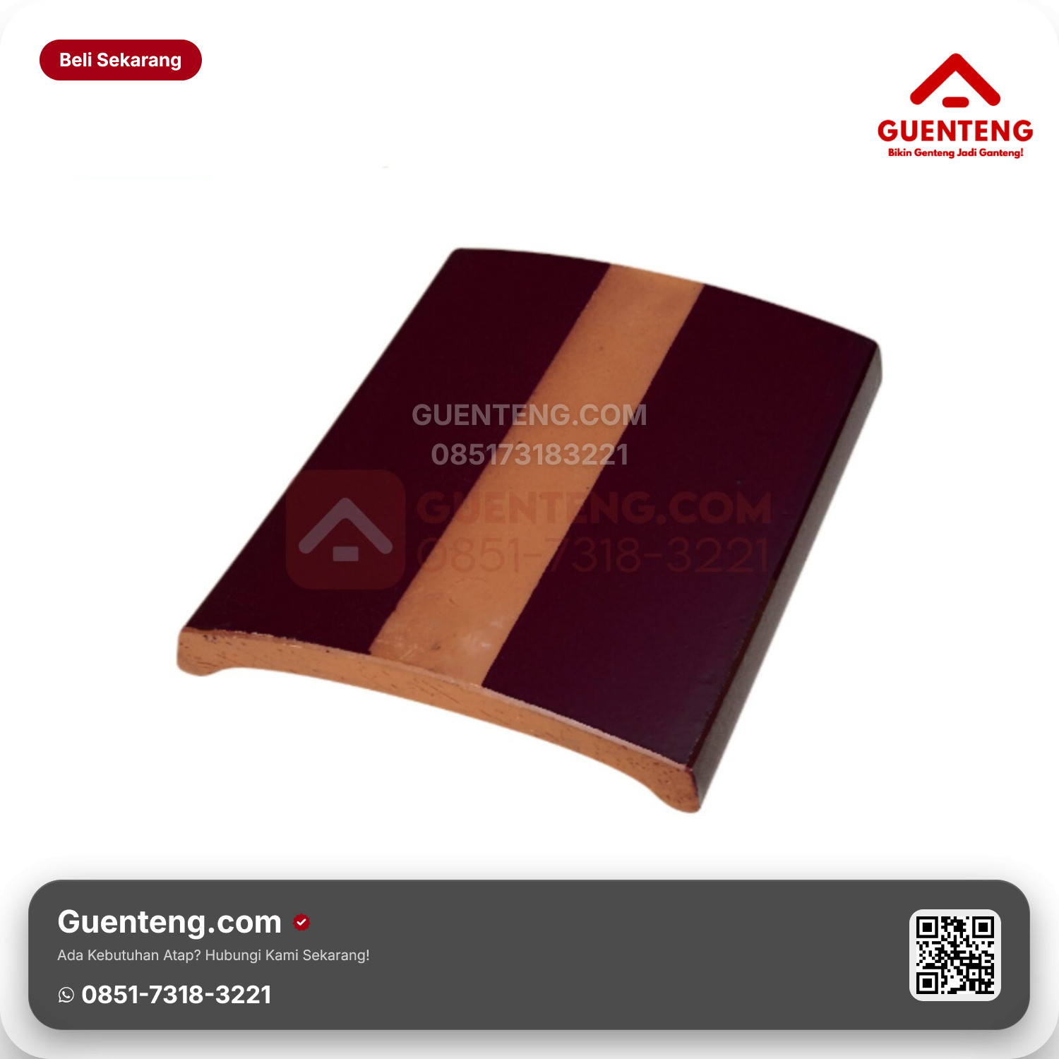 Genteng Keramik Lapping Tile Kanmuri Milenio Aksesoris Wine Red Grade 2
