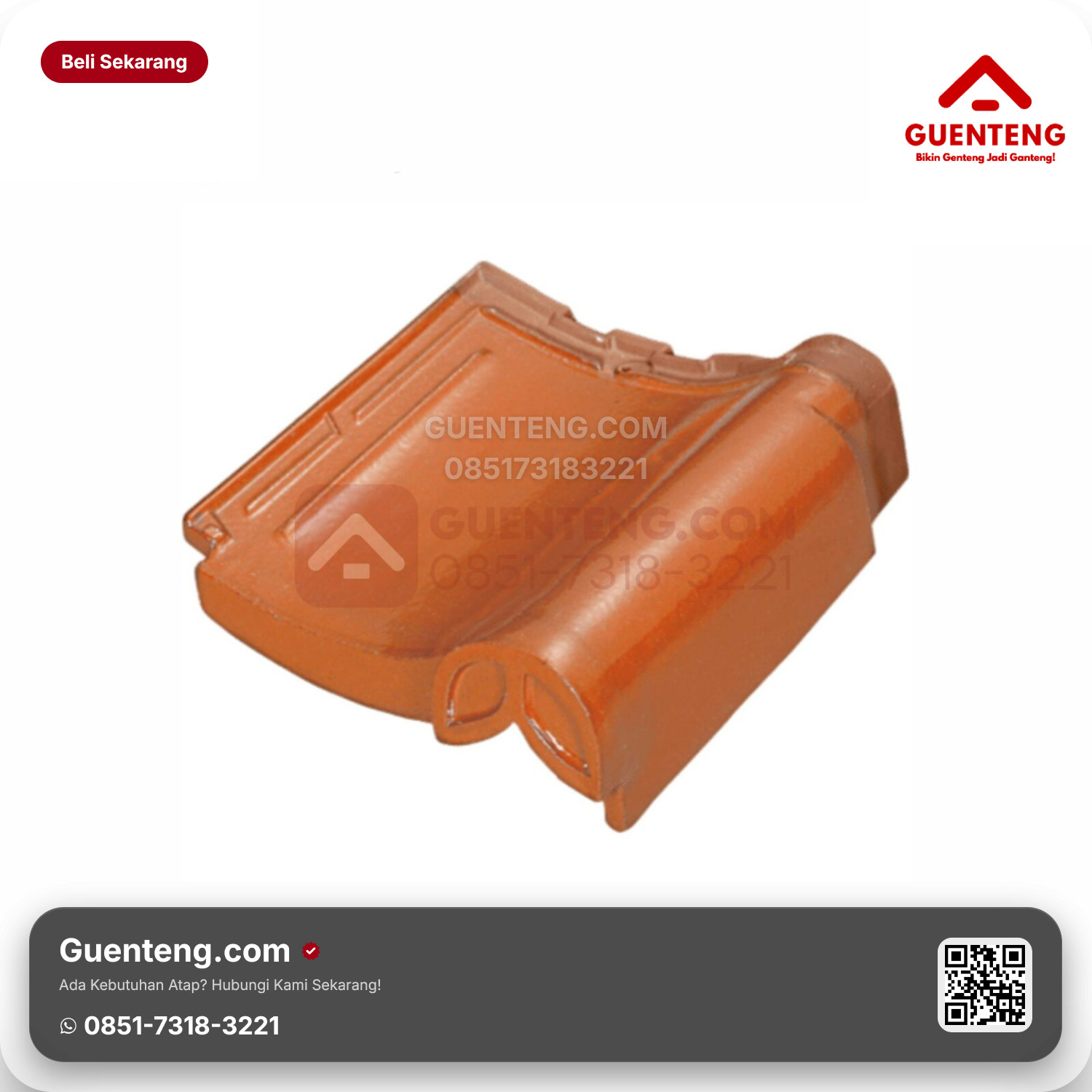 Genteng Keramik Lisplang Kanan Hiasan Akhir Kanmuri Milenio Aksesoris Unglazed Grade 1