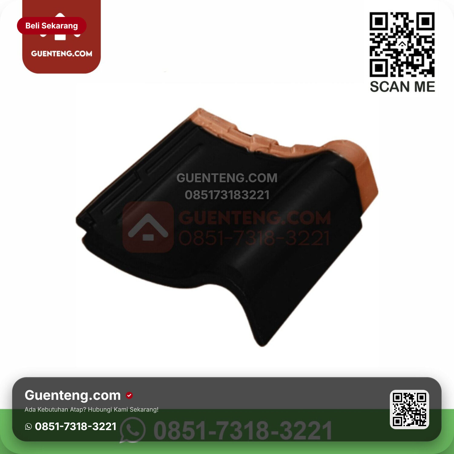 Keramik Kanmuri Kanmuri Milenio Genteng Lisplang Kanan Kanmuri Milenio Grade 1 Diamond Black Pcs