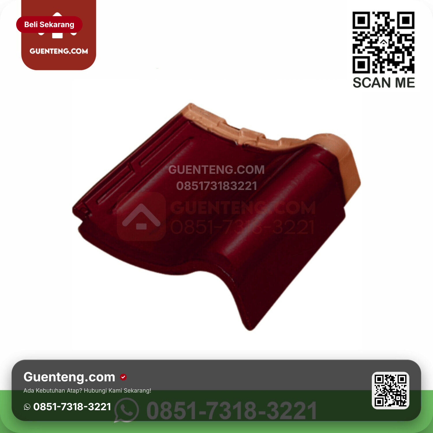 Keramik Kanmuri Kanmuri Milenio Genteng Lisplang Kanan Kanmuri Milenio Grade 1 Maroon Pcs
