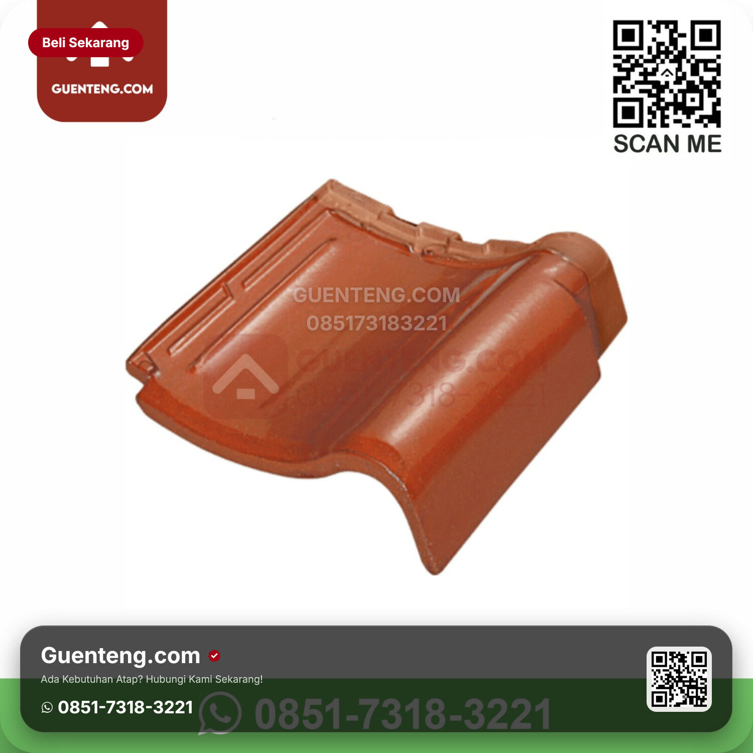 Keramik Kanmuri Kanmuri Milenio Genteng Lisplang Kanan Kanmuri Milenio Grade 1 Medi Red Pcs