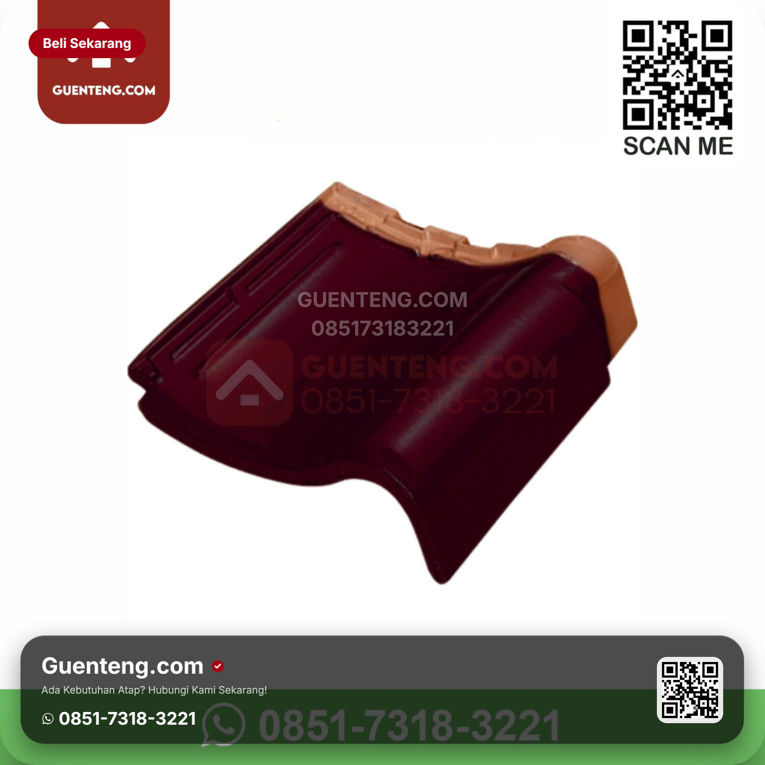 Genteng Keramik Kanmuri – Milenio Aksesoris Genteng Lisplang Kanan Kanmuri Milenio Grade 1 Wine Red