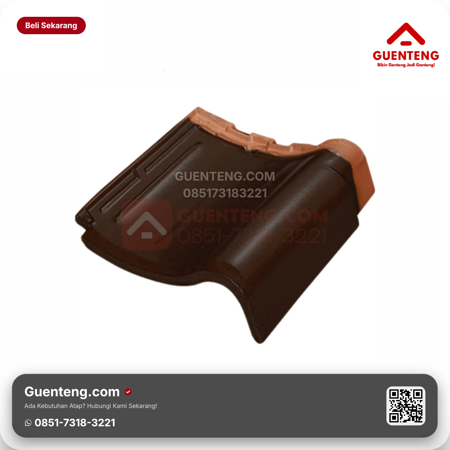 Genteng Keramik Lisplang Kanan Kanmuri Milenio Aksesoris Medi Brown Grade 1