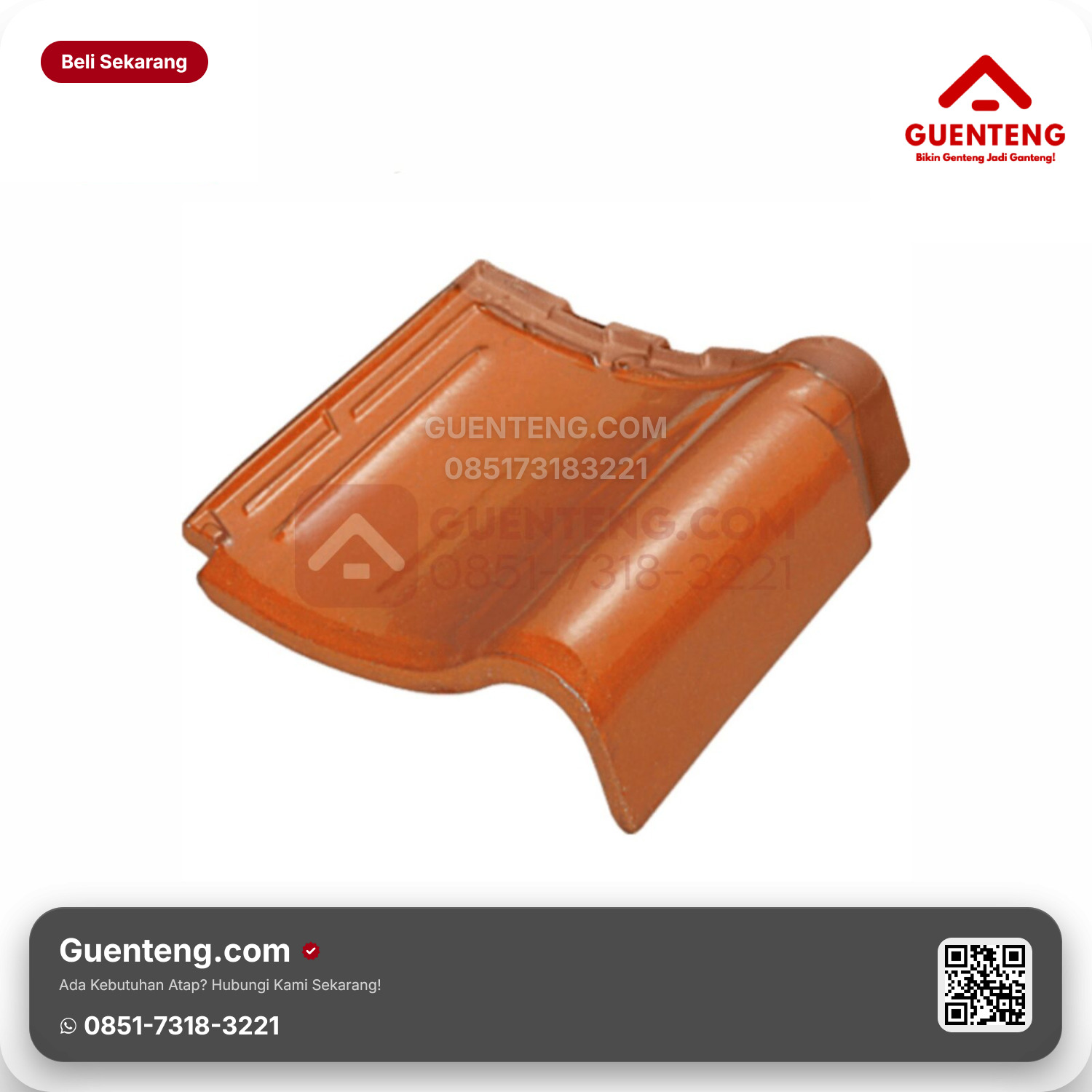 Genteng Keramik Lisplang Kanan Kanmuri Milenio Aksesoris Unglazed Grade 2