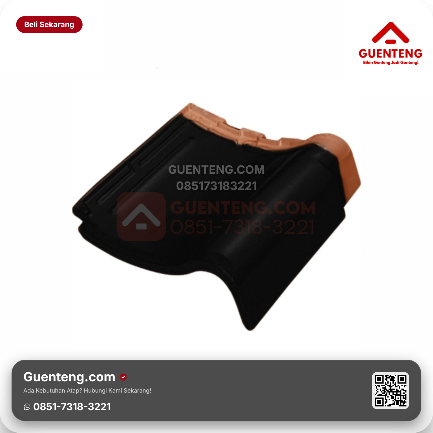 Genteng Keramik Lisplang Kanan Kanmuri Milenio Aksesoris Volcanic Black Grade 1