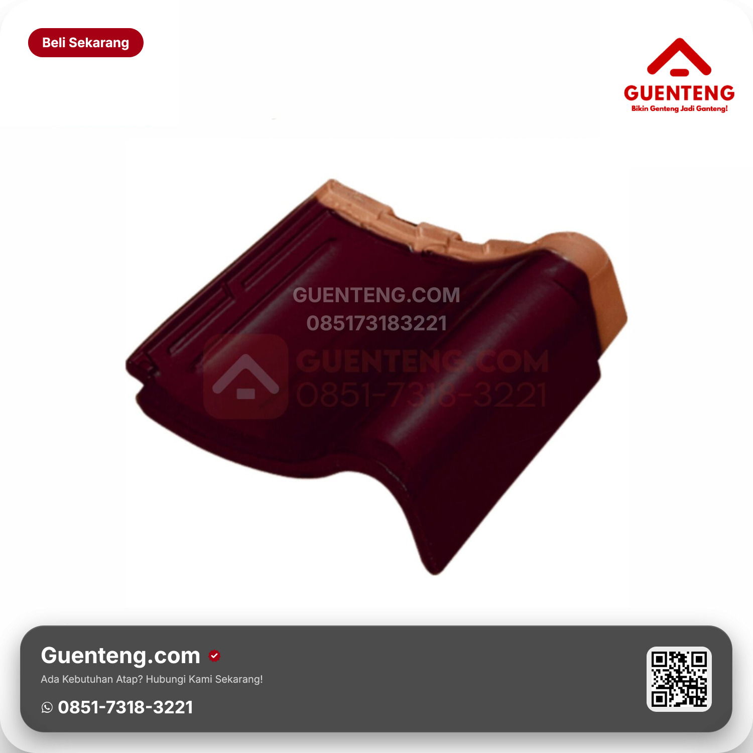 Genteng Keramik Lisplang Kanan Kanmuri Milenio Aksesoris Wine Red Grade 1
