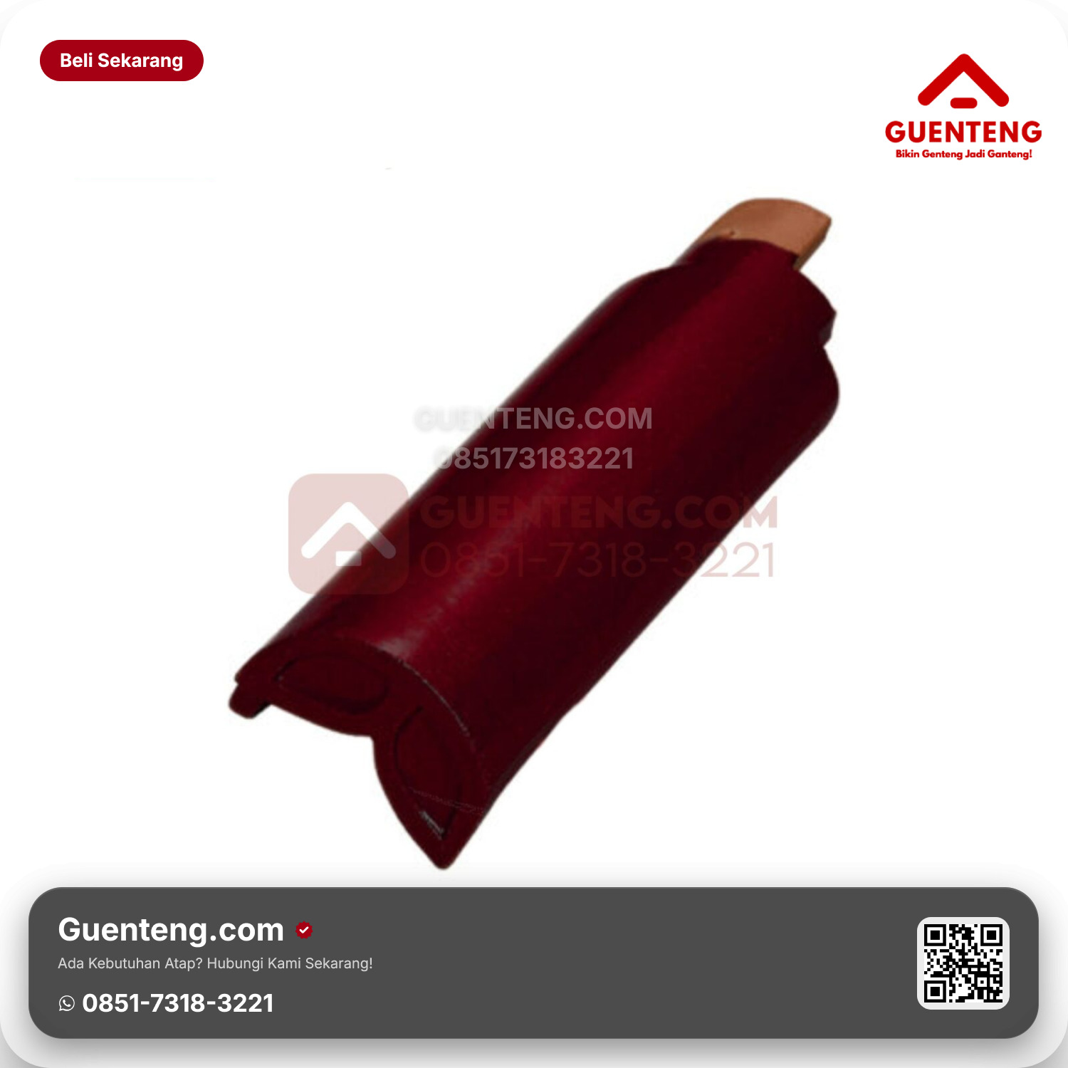 Genteng Keramik Lisplang Kiri Hiasan Akhir Kanmuri Milenio Aksesoris Maroon Grade 1