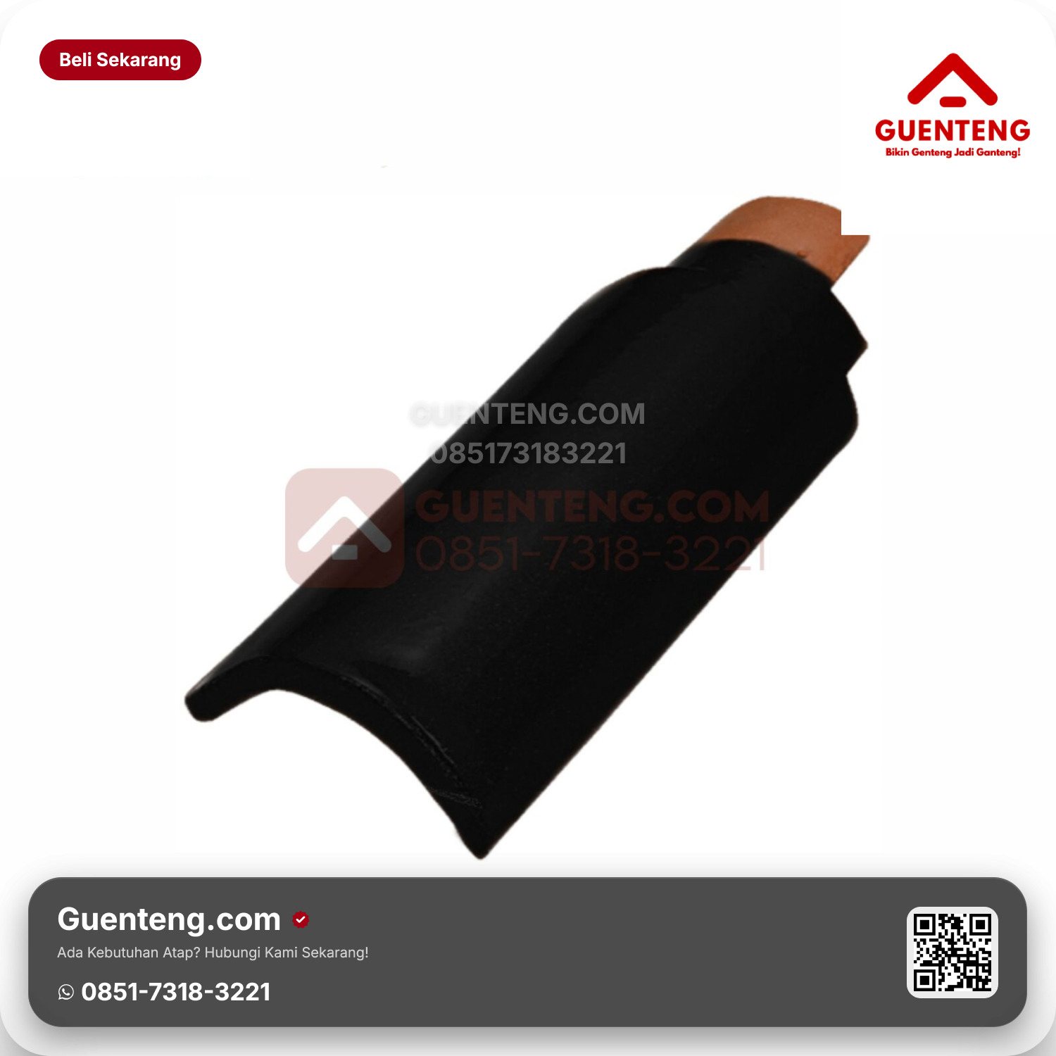 Genteng Keramik Lisplang Kiri Kanmuri Milenio Aksesoris Diamond Black Grade 2