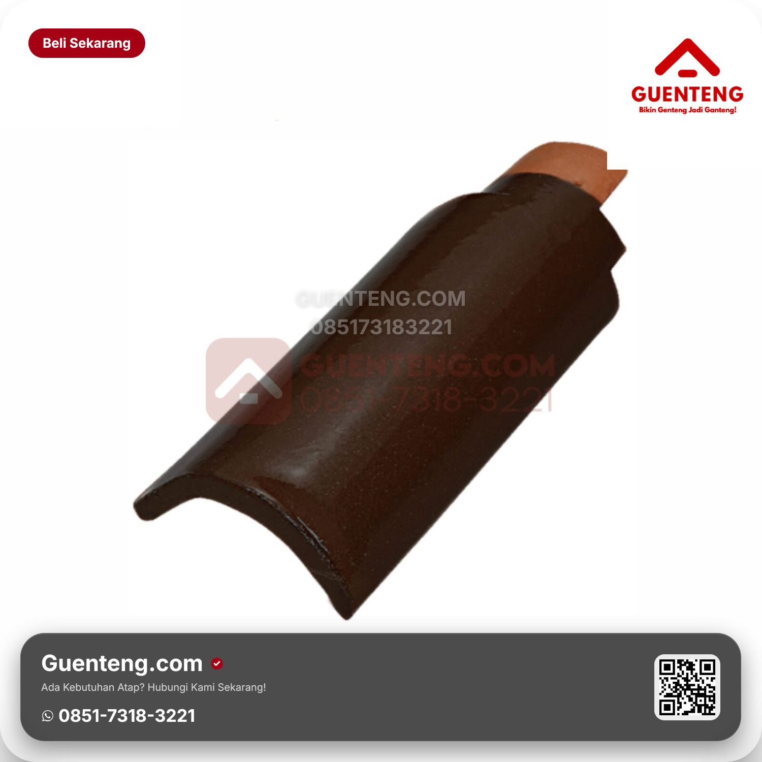 Genteng Keramik Lisplang Kiri Kanmuri Milenio Aksesoris Medi Brown Grade 2