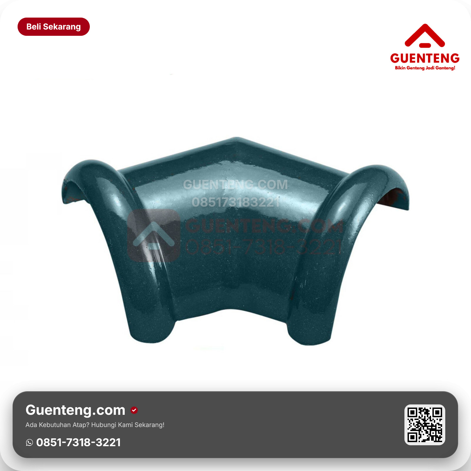Genteng Keramik Nok 2 Arah (135°) Kanmuri Milenio Aksesoris Tosca Grade