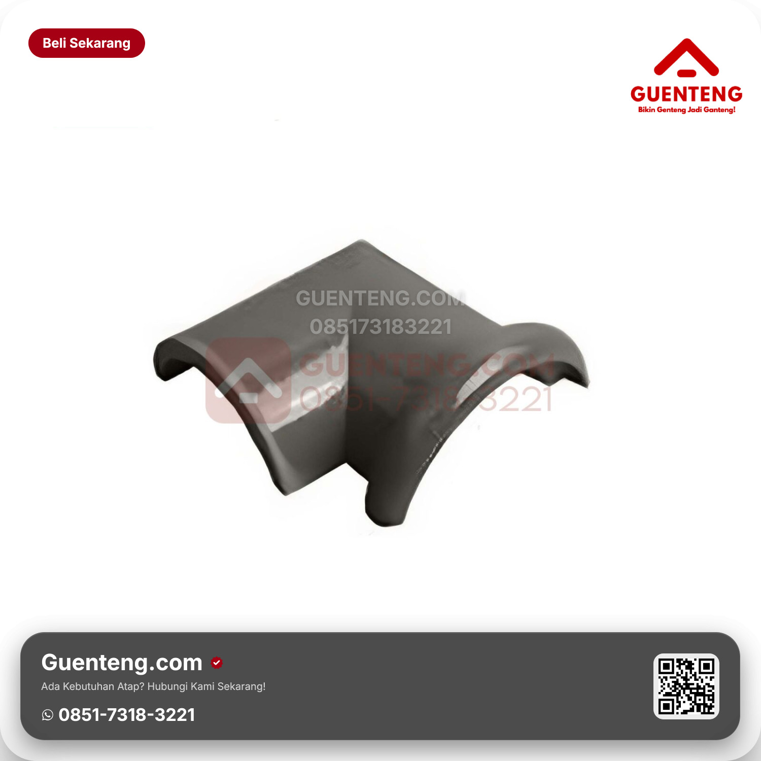 Genteng Keramik Nok 2 Arah Kanan Kanmuri Milenio Aksesoris Medi Grey Grade