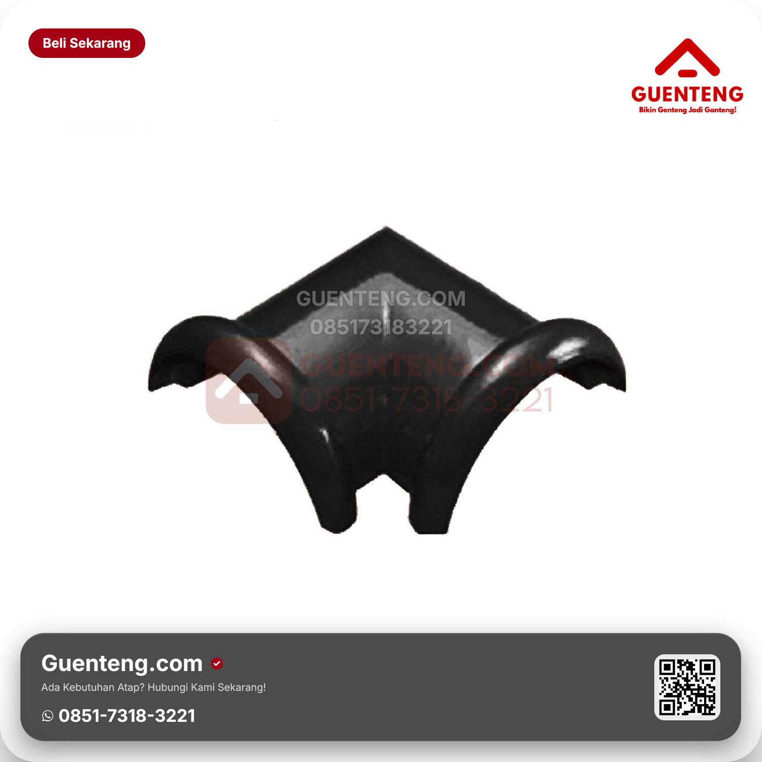Genteng Keramik Nok 2 Arah Kanmuri Milenio Aksesoris Diamond Black Grade 1