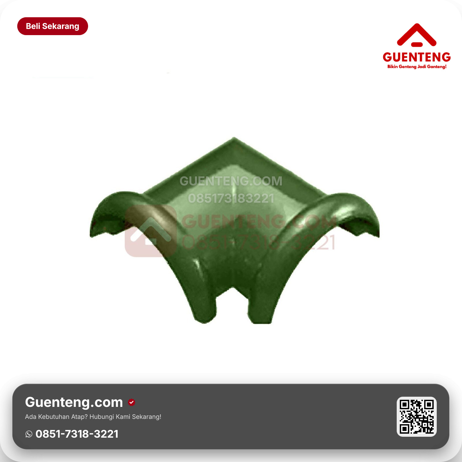 Genteng Keramik Nok 2 Arah Kanmuri Milenio Aksesoris Green Grade
